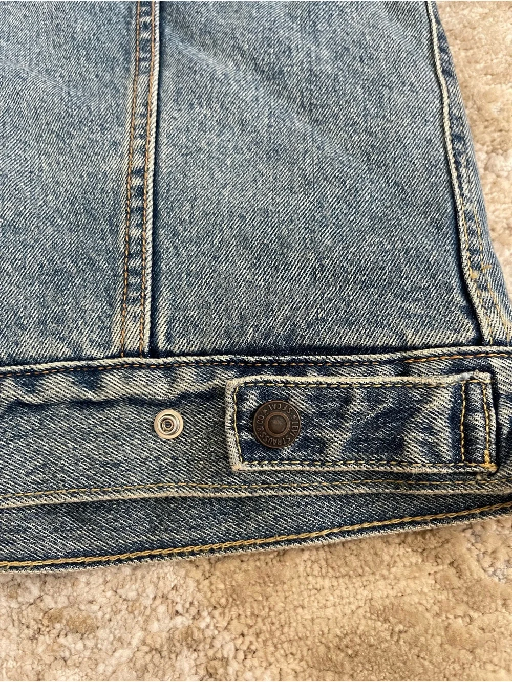 Levi's Light Blue Denim Sherpa Jacket with Cream Collar
